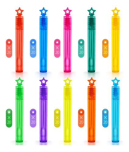 Mini Varitas De Burbujas Para Fiestas De Cumpleaños 200pzas Multicolor