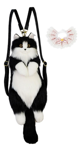 Bonita Mochila Con Forma De Gato De Con Bufanda Rosa