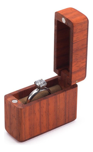 Caja De Anillos De Madera Para Compromiso, Propuesta Y Boda