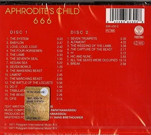 Aphrodite's Child (vangelis) - 666 Cd Doble En Stock