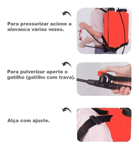 Imagem 3 de 4 de Pulverizador Costal Bomba Veneno 20 Litros Pressão Nove54