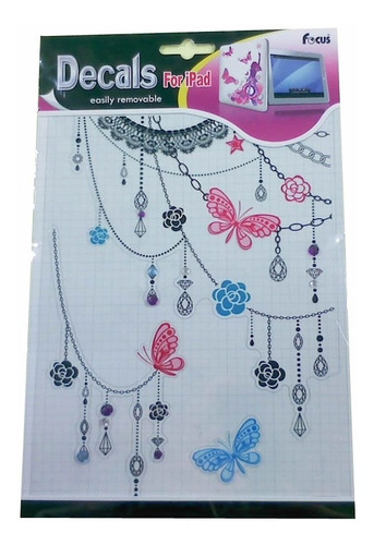 Imagem 1 de 3 de Kit Skin Adesivo Tablet Notebook Pingente Borboleta E Strass