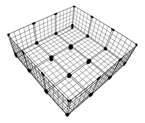 Cercado Porquinho Da Índia Com Fundo E Pés 90x90x30 Cm Preto