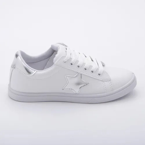 Zapatillas blancas con estrellas plateadas new arrivals