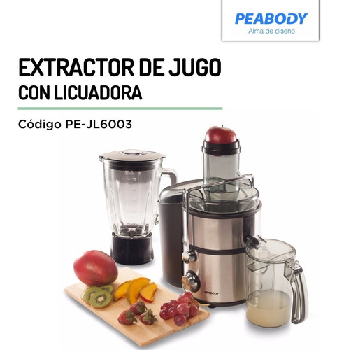 Imagen 3 de 8 de Juguera Peabody Con Accesorio Licuadora Pe-jl6003 1.5l Pce