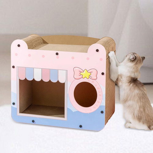 Casa Para Rascar Gatos, Almohadilla Resistente Para Rascar