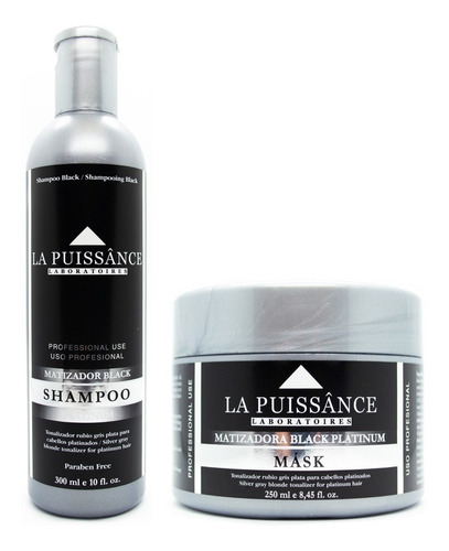 La Puissance Black Shampoo + Máscara Cabello Rubio Gris