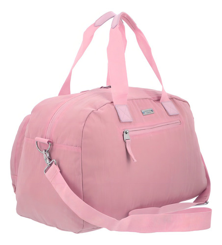Valija Mediana Chenson 1818 Zilp Rosa Con Asa Hombro Y Mano Lisa