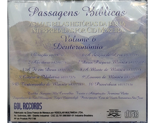 Imagem 2 de 2 de Cd Passagens Bíblicas Cid Moreira Vol 6