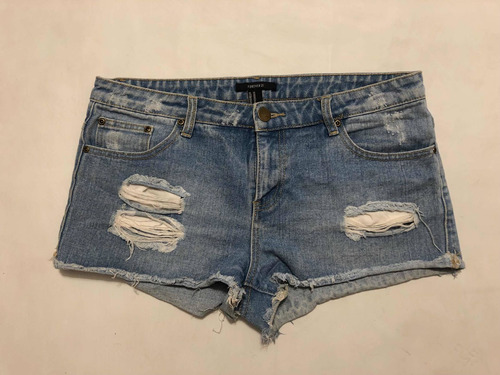 Short De Jean Forever 21 Importado Destroyed Talle 30