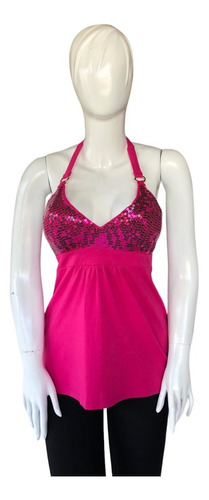 Polo Cuello Halter Bra Tops Talla Small Color Fucsia