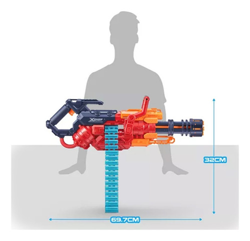 Pistola Zuru X Shot Crusher 48 Dardos Rojo -negro-naranja-verde Agua