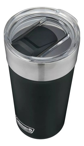 Vaso Termico Acero Inoxidable Coleman Brew 600ml + Abre Lata Color Negro