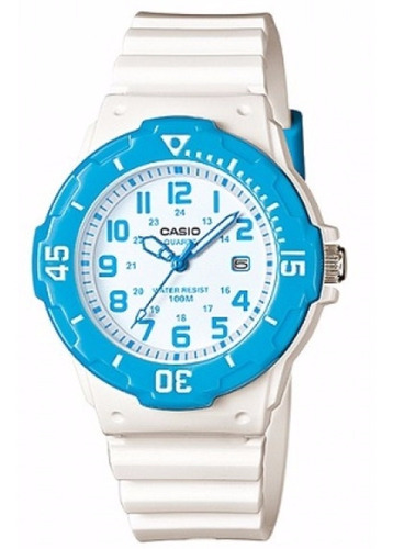 Reloj Casio Lrw 200h 2b Para Dama Blanco/azul Original 