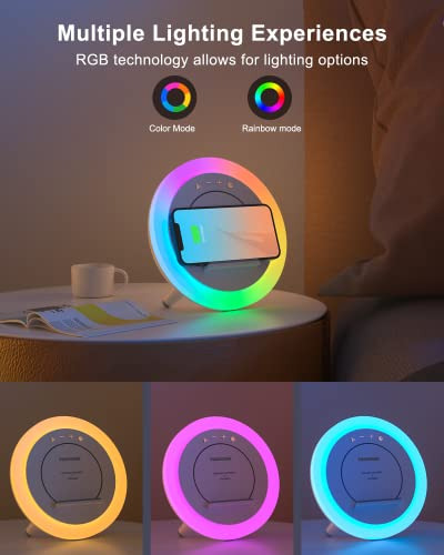 Altavoz Bluetooth Con Luz Nocturna Y Carga Inalámbrica, Rega