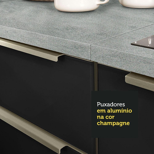 Alacena Gabinete Superior Cocina Madesa 1 Puerta Lux 80cm Color Blanco/Negro 07