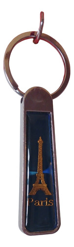 Llavero Souvenir París Francia Azul Dorado Elegancia