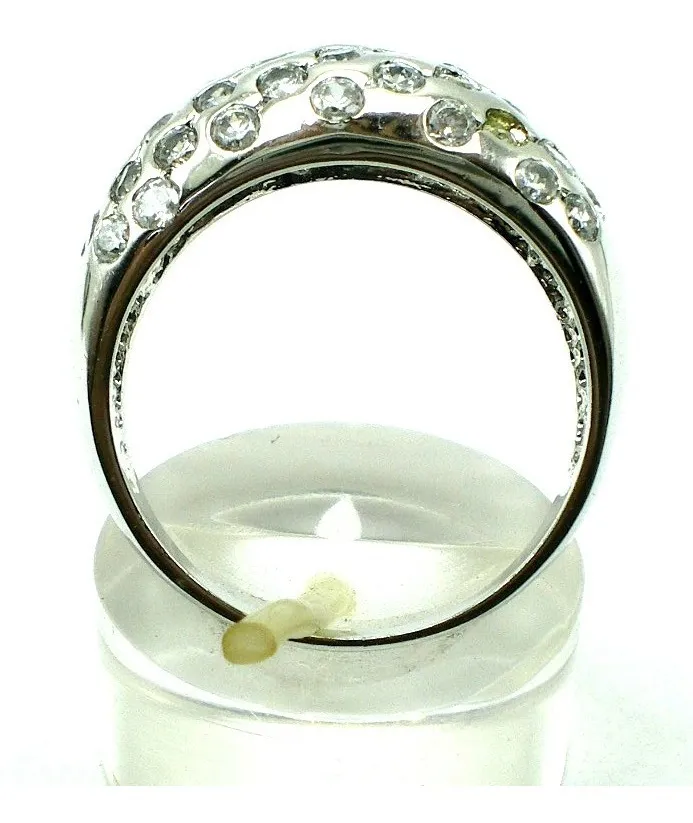 Anillo De Plata 925 Y Zafiros Blancos Art58685