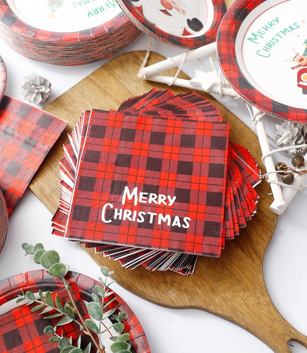 Winoo Design Juego De Platos Y Servilletas De Navidad A Gran