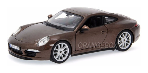 Porsche 911 (997) Carrera Bburago 1:24 Marrom Bur-21065-ma