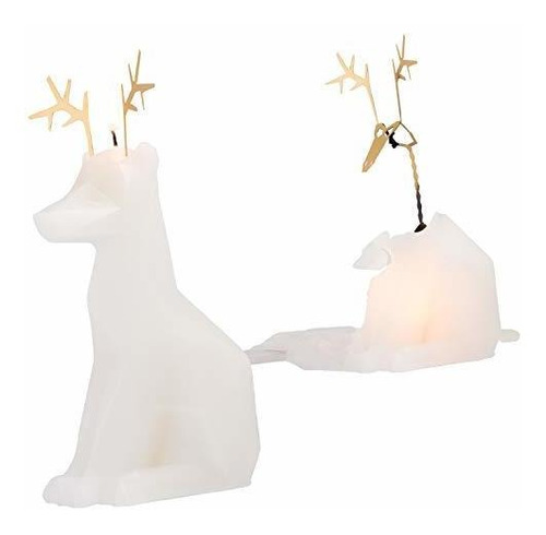 Pyropet Dyri Reindeer Candle - White - Vela En Forma De Reno