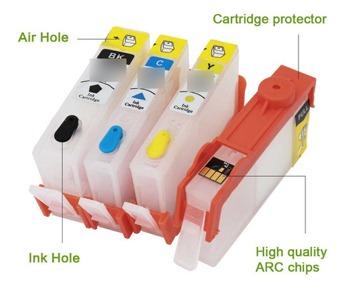 Imagen 3 de 4 de Tinta Hp 670 670xl Recargable 3525 4615 4620 4625 5525 6526