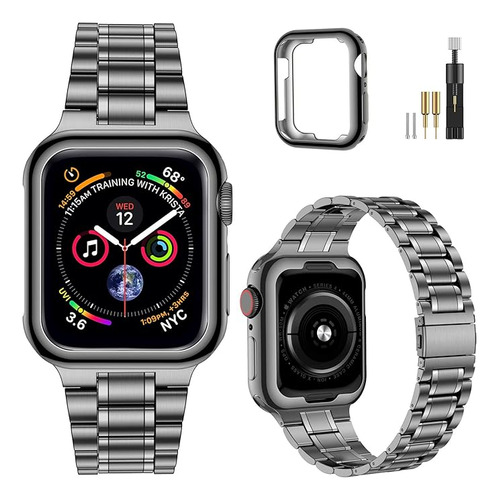 Malla De Acero Inox. P/apple Watch S/9/8/7 45mm - Gris Sp