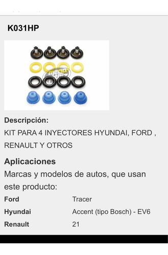 Kit De Inyectores Hyundai Accent Ford Tracer Renault 21