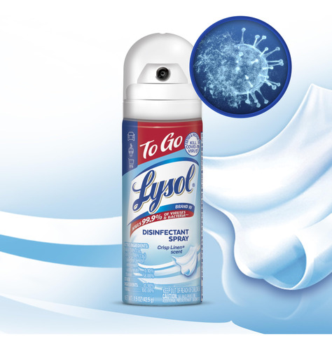 Spray Desinfectante Lysol To Go Crisp Linen, 44 Ml, Viaje, P