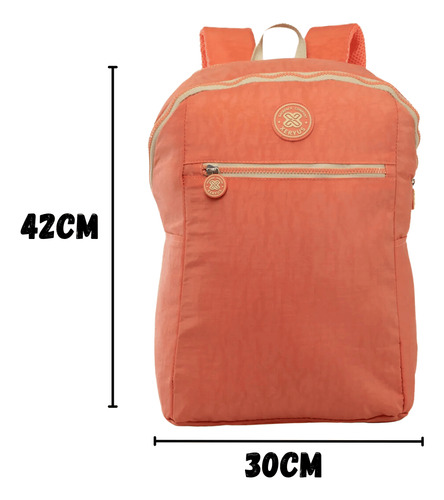 Kit Escolar Mochila De Costa Trendy Laranja C/ Estojo Xeryus