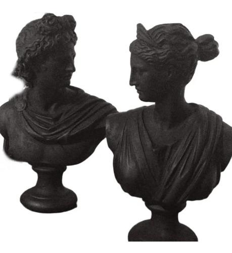 Bustos Romanos Artemisa Y Apolo Color Negro