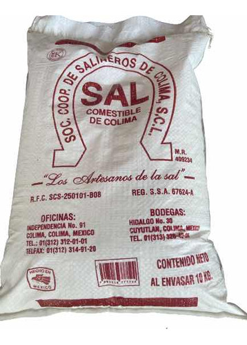 Sal Marina Artesanal De Cuyutlán Colima Comestible 10 Kg