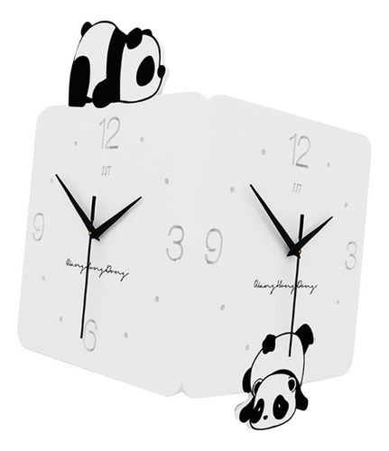 A Reloj De Pared De Esquina, Arte De Pared, Panda De Dibujos