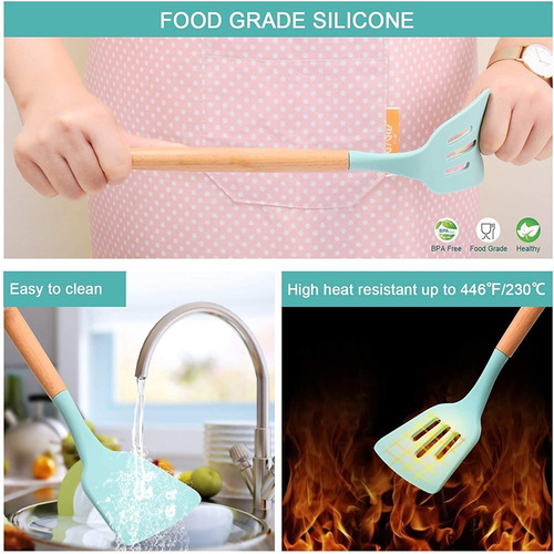 Imagen 2 de 5 de 12 Piezas Utensilios De Cocina Silicona Antiadherente