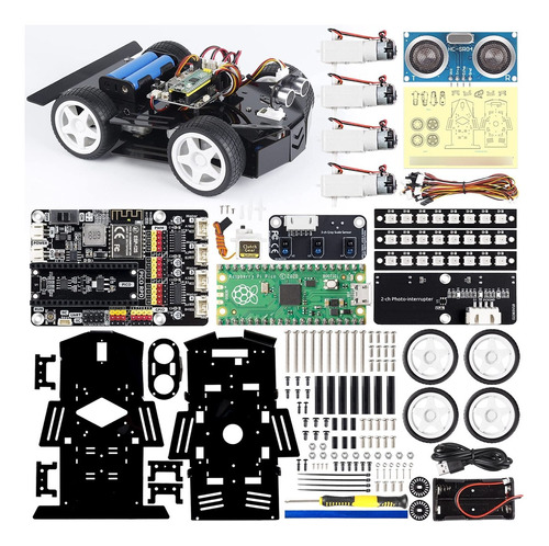 Sunfounder Raspberry Pi Pico Robot Kit Automovil Codigo Led