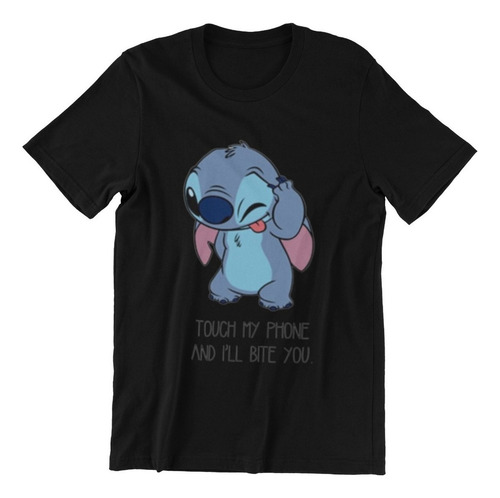 Polera Unisex Lilo Y Stitch Tocar Telefono Estampado Algodon