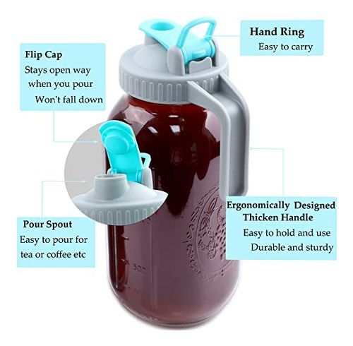 Cafetera Gmsweet Mason Jar Cold Brew, 32 Onzas, Boca Ancha