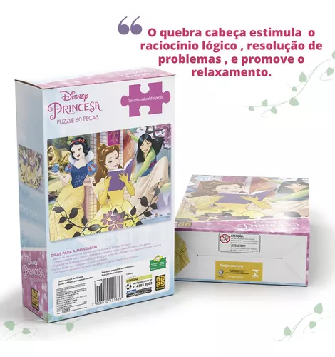 Quebra Cabeça Puzzle Princesas Disney Cinderela 60 Peças Jak