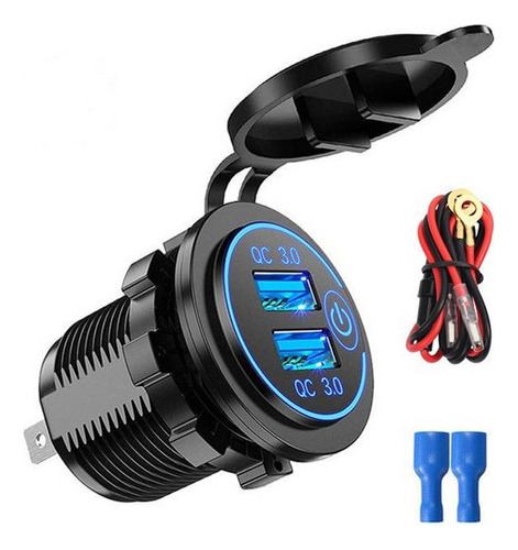 Cargador De Coche Con Enchufe De Carga Rápida Usb Dual 12v-2