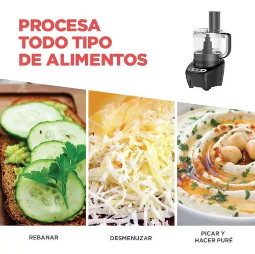 Procesador de Alimentos Black + Decker, Mezcla, Pica, Rebana y Ralla,  FP4200B-LA