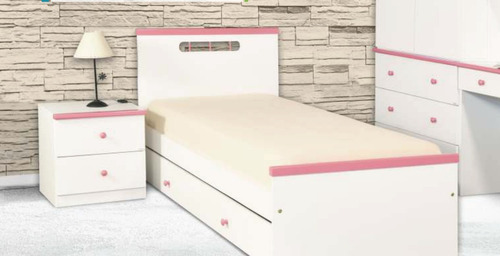 Cama 1 Plaza 0.80 Mt Lamby Con Carro-  Mdf Laqueado Cod. 302