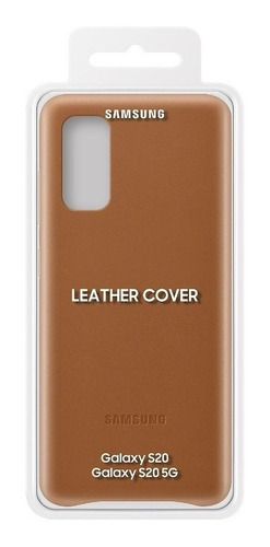 Case Samsung Leather Cover Para Galaxy S20 Normal Marrón