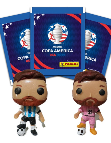 Figuritas Copa America Panini 2024 X 20 Sobre + Muñeco Messi