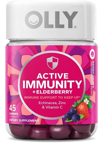 Olly Gummy Active Immunity Elderberry 45 Gummies Sabor Berry
