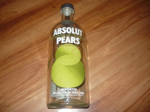 Botella Vacia Vodka Absolut Pears