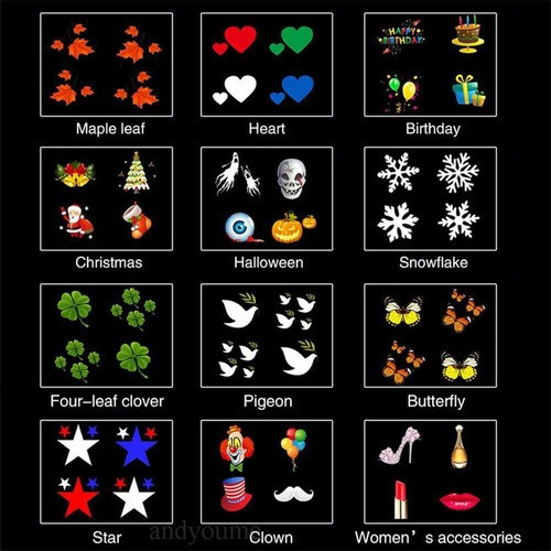 12 Tipos De Lâmpada De Projetor Laser De Halloween E Natal