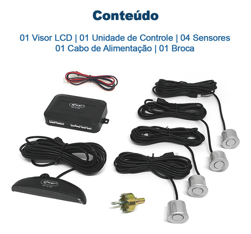 Câmera De Ré C/ Tela + Sensor Ré Prata Sonoro Fox 2009