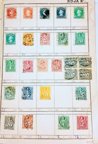 Lote De 26 Estampillas Chile 1867 Identificadas 