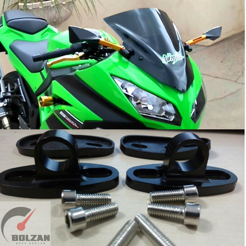 Retrovisor Pirâmide Tipo Rizoma Ninja 300 Com Adaptadores