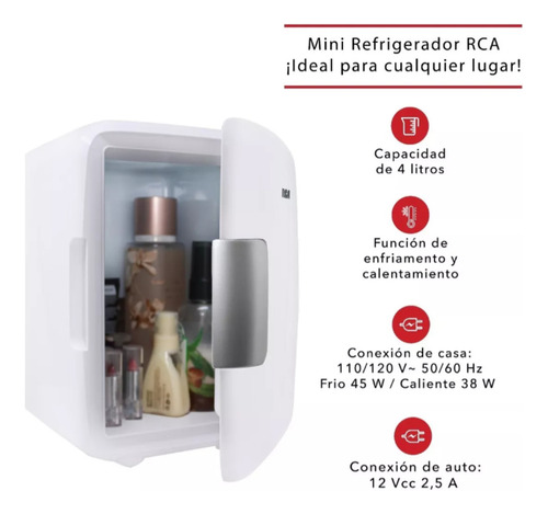 Mini Refrigerador Rca 4 Lt Blanco